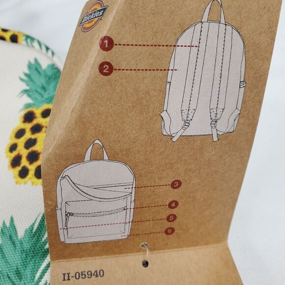 NEW DICKIES PINEAPPLE Hawaiian TROPICAL TRAVEL LAPTOP COMPUTER BAG BACKPACK NWT - Picture 3 of 9